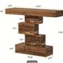 Farmhouse Console Table 42.5 Inch Narrow Sofa Table with Geometric Base Rustic Entryway Accent Table Image 4