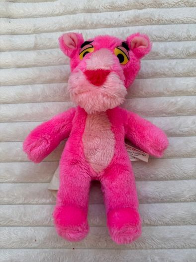 Vintage Pink Panther Plush Soft 1964 Mirisch-Geoffrey Mighty Star approx. 27 cm. Loose Head Used Dirty Please see photos