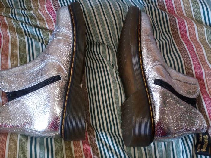 Dr Martens Silver 2976 Junior Leather Chelsea Boots , Size Eu 33, Uk 1