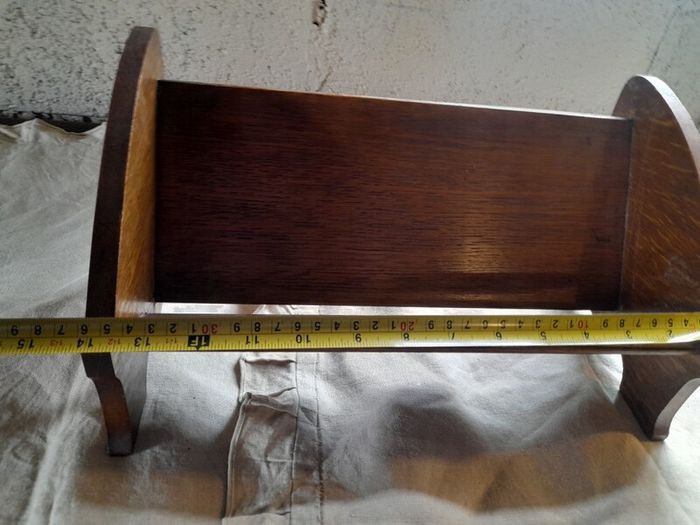 Oak Book Trough with Inlaid Border