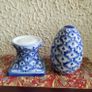 Vintage handpainted egg salt & pepper set Image 2