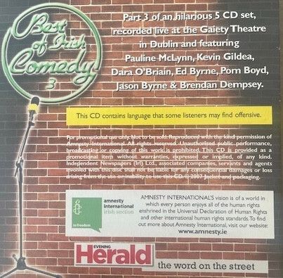 Best Of Irish Comedy 3 Cd