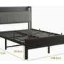 Double Bed Frames with Wooden Storage Headboard Image 9