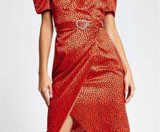New River Island satin polka dot Occasion dress size UK 12