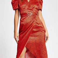 New River Island satin polka dot Occasion dress size UK 12