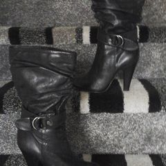 Black Leather  Boots (size 4/eu37)