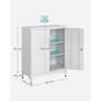 Filing Cabinet with Compartments, Lockable, 2 Double Doors Image 3