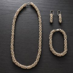 925 Sterling Silver Byzantine Jewelry Set