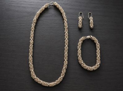 925 Sterling Silver Byzantine Jewelry Set