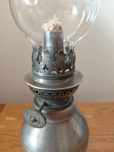 vintage French petit oil lamp works