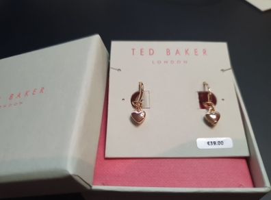 NEW Ted Baker Gold color Heart earrings RRP 39 euro NEW & BOXED