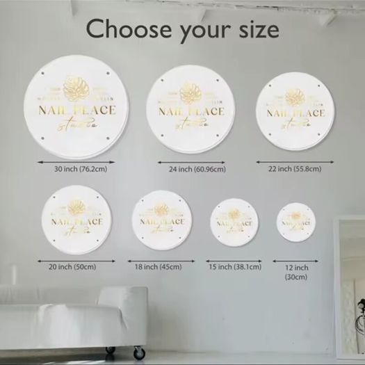 Backlit Round LED Logo Sign - Custom Illuminated Acrylic Wall Sign