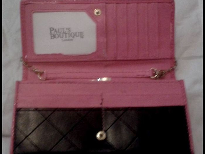 2 x "Pauls Boutique" Purse / Wallet /Clutch Bags both with Hidden Gold Chain Shoulder / Wrist Strap.