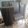 6 Brown Leather Dining Chairs Image 6