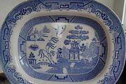 REDUCED  Antique  Willow pattern platter