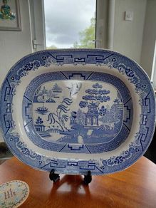 Antique  Willow pattern platter