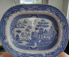 Antique  Willow pattern platter