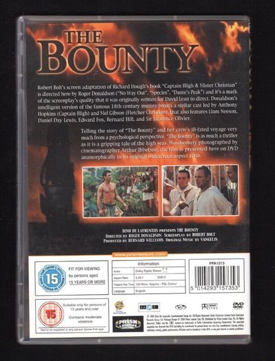 The Bounty DVD Movie staring Mel Gibson & Anthony Hopkins