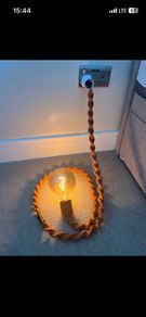 Set of two terracotta coloured rope lights with bulbs and adaptors