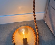 Set of two terracotta coloured rope lights with bulbs and adaptors