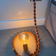 Set of two terracotta coloured rope lights with bulbs and adaptors