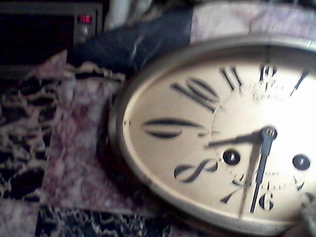 Art Deco Portoro Marble Mantle Clock