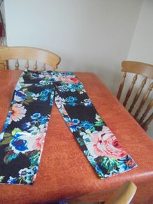 H&M Floral Straight Leg Trousers for Sale