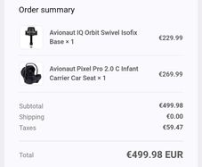 Avionaut Pixel Infant Car Seat with isofix base