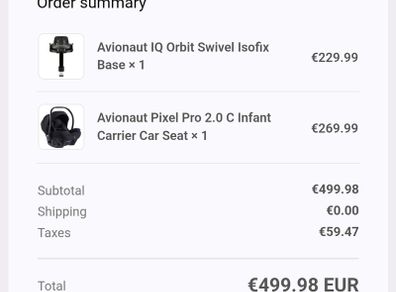 Avionaut Pixel Infant Car Seat with isofix base