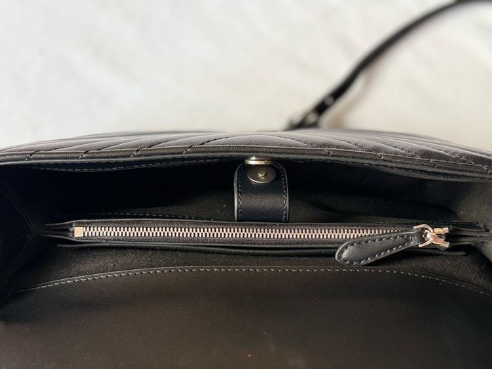 Pinko Love Bag Black Chevron Leather Shoulder Bag Original + Dust Bag