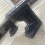 Vintage cast stone dolphin-support garden or memorial bench, Victorian revival style Image 3