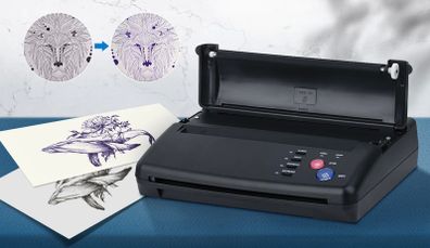 EU Stock Tattoo Transfer Machine,Thermal Printer Tattoo,76cm Power Cord Stencil Copy with 10 pieces of Thermal Transfer Paper