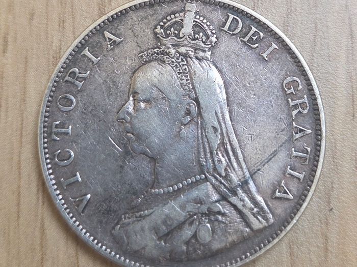1890 Victoria Double Florin Jubilee Head silver