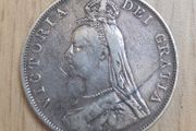1890 Victoria Double Florin Jubilee Head silver
