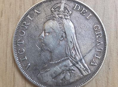 1890 Victoria Double Florin Jubilee Head silver