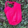 Handmade cotton crochet tote bag - red, shopping bag, woven bag Image 2
