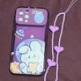 iPhone 12 Pro Case Cartoon Rabbit Print With Invisible Mirror & Lanyard Image 2