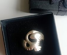 Vintage Children of Lir swan sterling silver ring size L