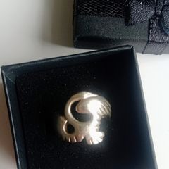 Vintage Children of Lir swan sterling silver ring size L