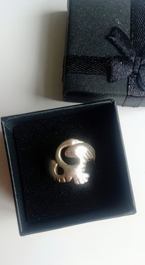 Vintage Children of Lir swan sterling silver ring size L
