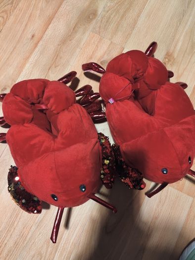 Red Novelty Sequin Slippers