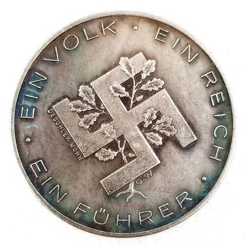 Ww2 Mark German Coin  Hitler Luftwaffe Swastika Nazi Warplane  Reichsmark