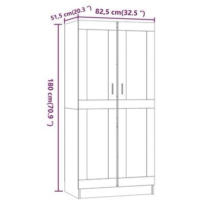 NEW SALE | Wardrobe Grey Sonoma 82.5x51.5x180 cm Engineered Wood