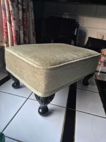Footstool Green velvet vintage style footstool