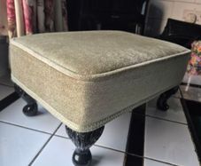 Footstool Green velvet vintage style footstool