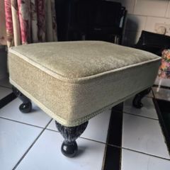 Footstool Green velvet vintage style footstool