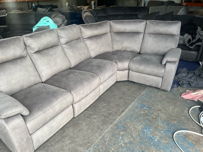 Grey corner recliner sofa