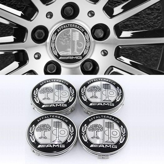 Affalterbach 4PCS 75MM Mercedes Blue Car Alloy Wheel Center Wheel Hub Caps A B C CLA CLS G M R W202