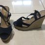 Navy Wedge Platform Wedge Sandals-Size 6/39 Image 2