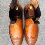Loake Thirsk Tan Brogue Chelsea Boots UK 9 F Made in England Image 10
